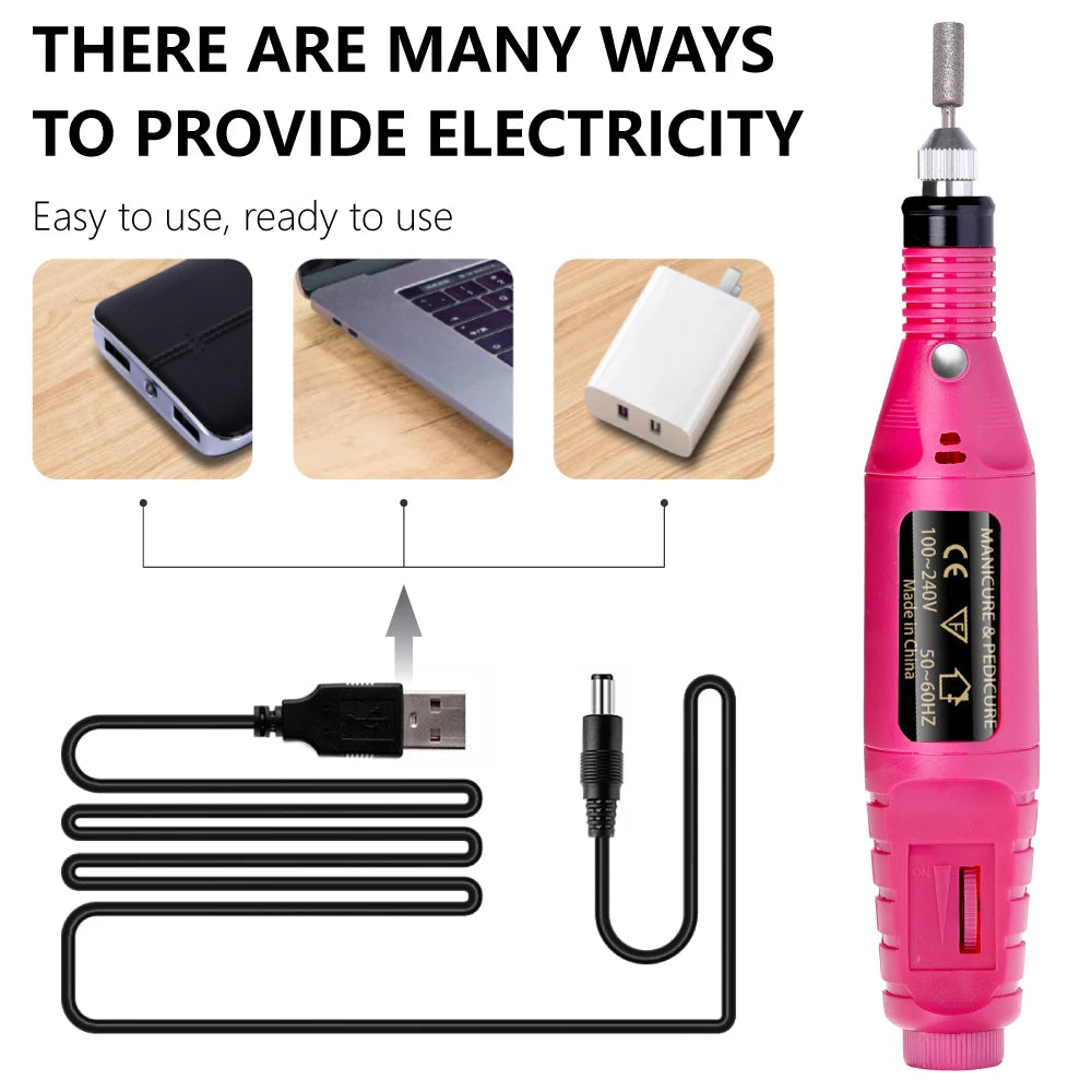 LULAA Portable Professional Electric Nail Drill Machine Manicure Tools Pedicure Drill Set Family Nail File Nail Drill Equipment