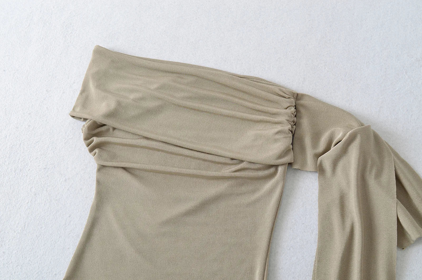 Sexy Pure Desire Short Sleeve T-Shirt Women's Spicy Girl Sash One Shoulder Tube Top Short Length Slim Fit Casual Noble