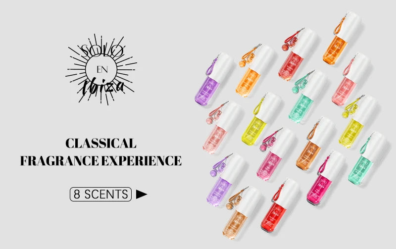 SOLO EN IBIZA 8-Piece Body Mist Set, 8 Scents, Long-Lasting Travel Perfume,Suitable for daily usee,Perfect Valentine's Gift