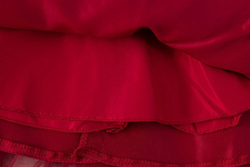 HETISO Red Lace Baby Dresses Christening Gown for Kids Princess Bowknot Toddler Girl Clothes Newborn Things 0-2Y
