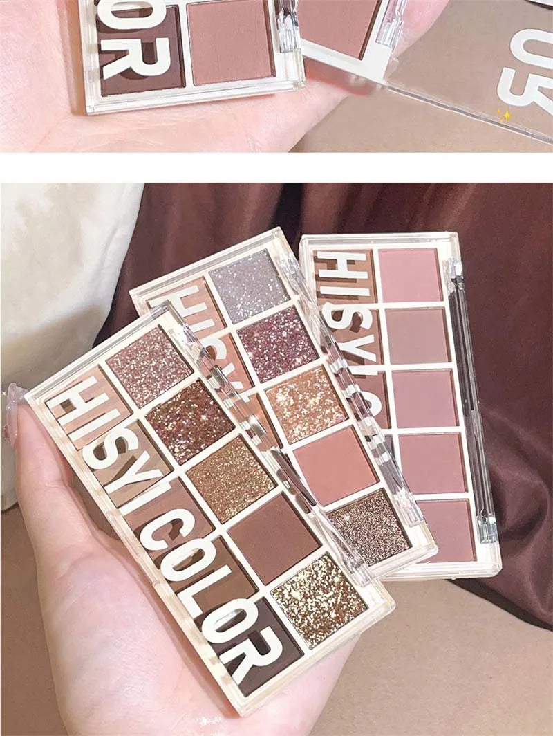 10 Colors Shimmer Matte Eyeshadow Palette Nude Glitter Shiny Pigment Eye Shadow Long Lasting Waterproof Make Up Palette Cosmetic