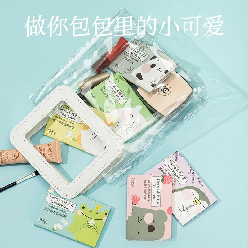 Facial Oil-absorbing Paper Facial Oil-absorbing Oil-controlling Oil-absorbing Tissue Paper 100 Pieces Portable Extraction Box