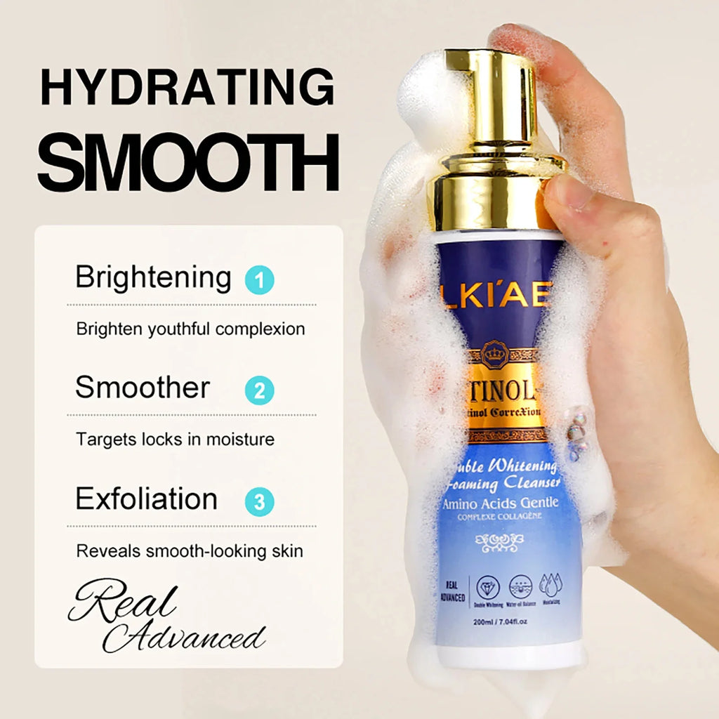 LKIAE Advanced Retinol Double Whitening Skin Care Set, Deeply Moisturizing, Clean Skin, Reduce Wrinkles, Stains, Dark Spots