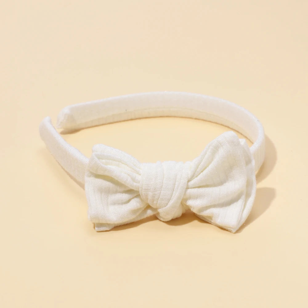 Baby Headband Solid Color Hair Hoop With Soft Atmospheric Bow For Newborns And Toddlers