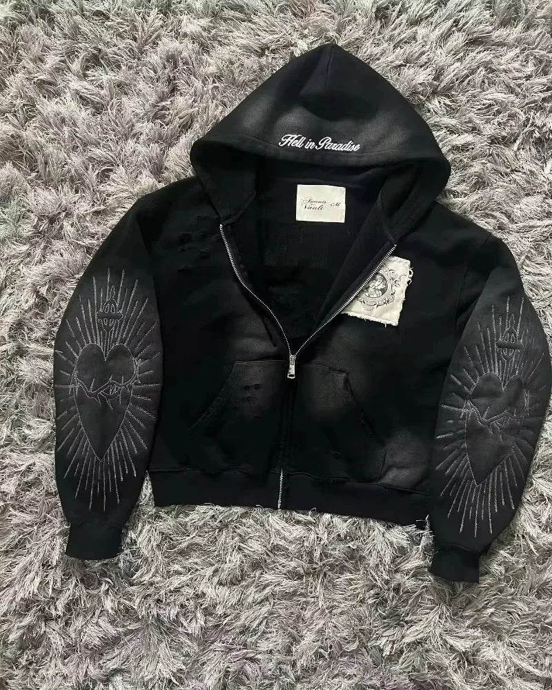 Y2K Camouflage Print Pullover Hoodie - Men's Oversized Streetwear