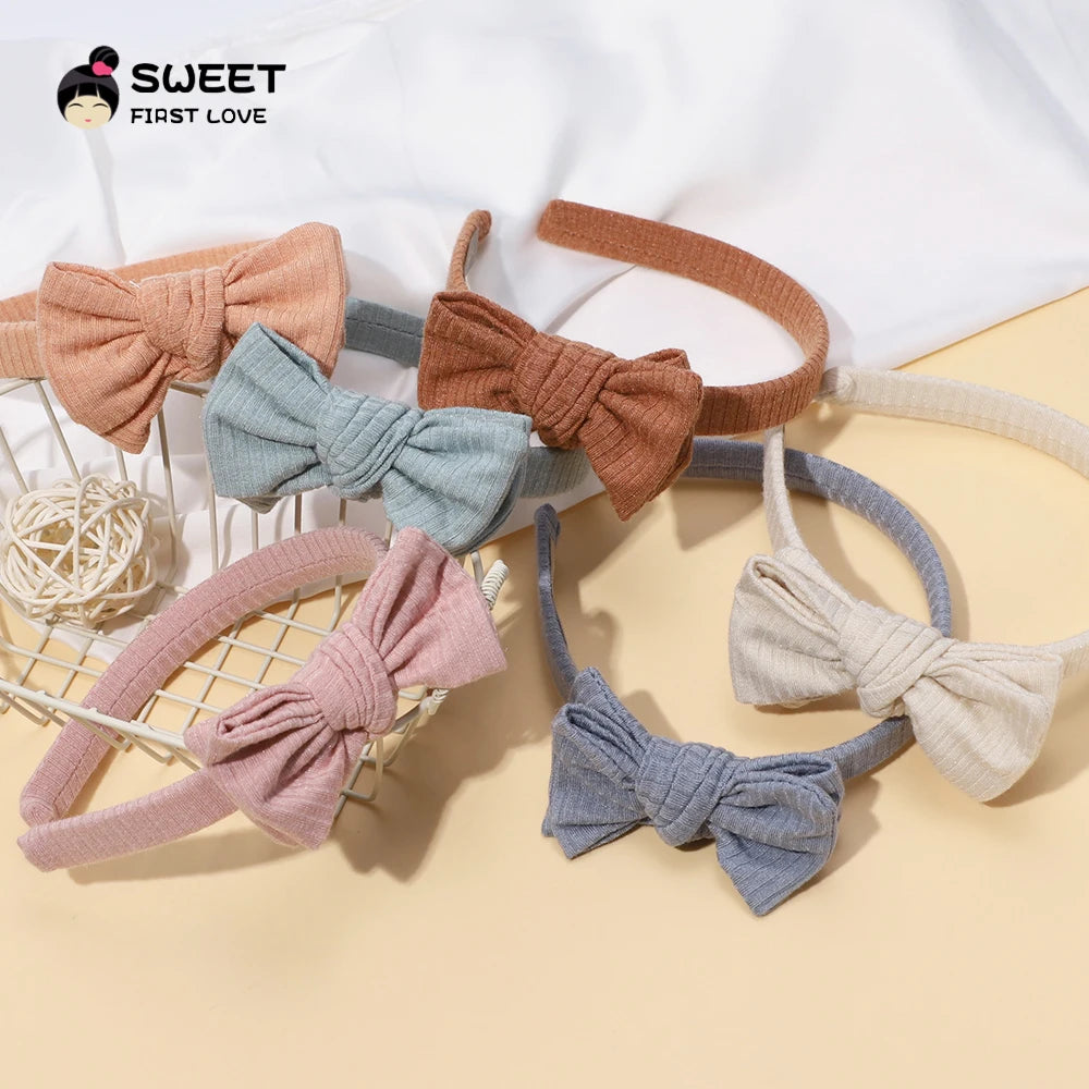 Baby Headband Solid Color Hair Hoop With Soft Atmospheric Bow For Newborns And Toddlers