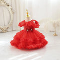 HETISO Girls Princess Flower Dress Tutu Sleeve Baby Toddler Children's Birthday Party Ball Gown for 0-5 Years