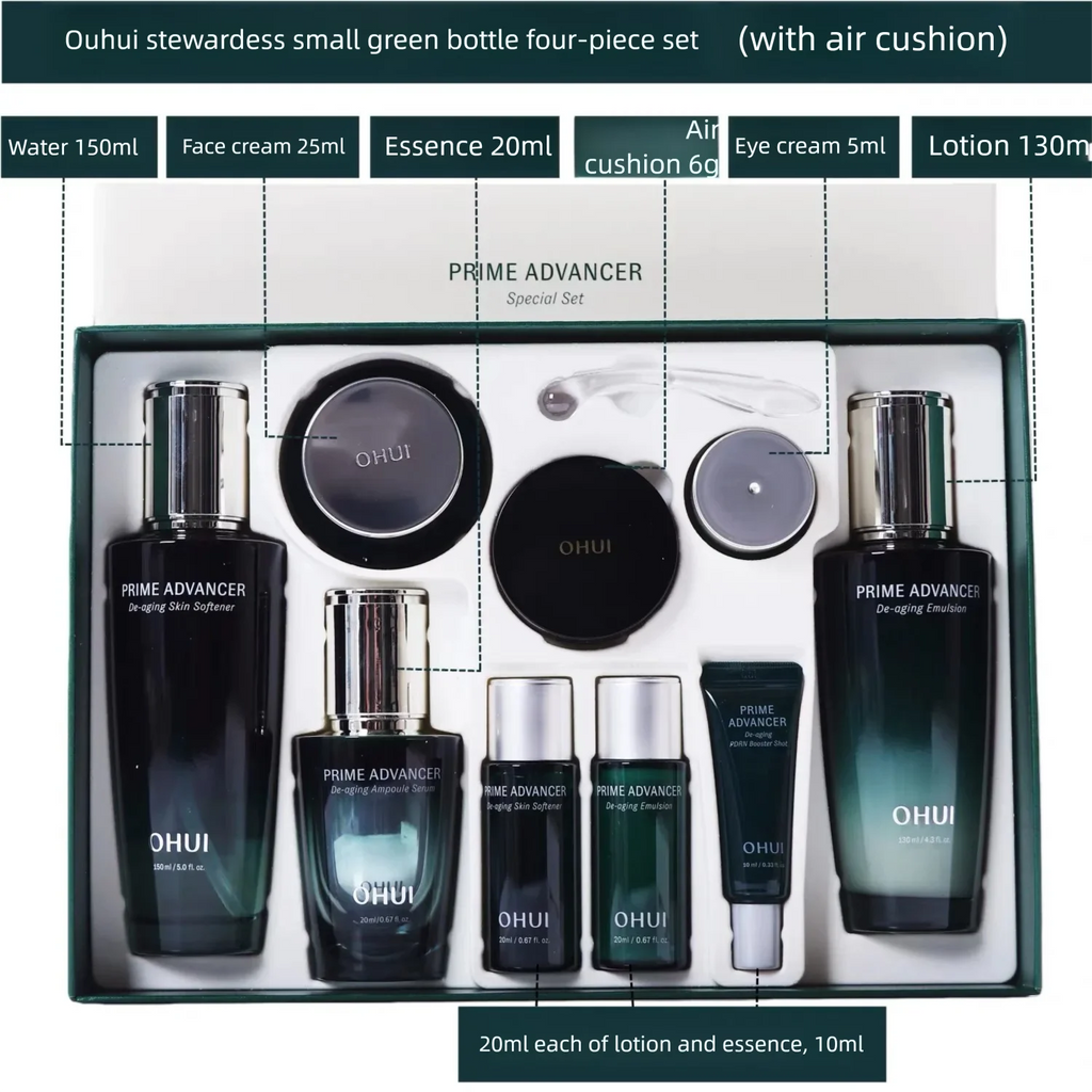 Korean Cosmetics 100% Genuine Product Original Ohui Flight Attendant Prime Advance Green Bottle De-aging Special Set