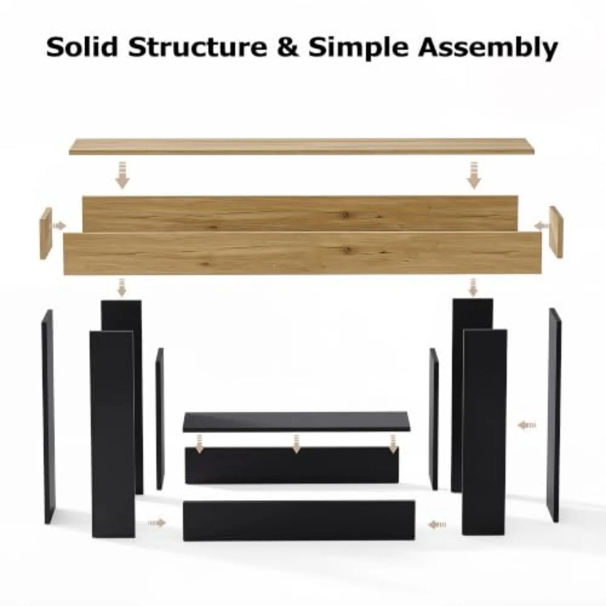 63" Console Table, 2-Tier Entryway/Sofa Table, U-Shaped Base, Brown | Storage Shelf for Baskets & Books; Scratch &