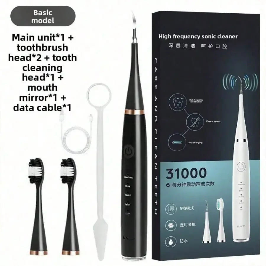 Electric Dental Cleaner, USB Rechargeable Dental Cleaning Tool Set, 5 Cleaning Modes, Promotes Gum Health, Suitable Holiday Gift For Family And Friends.