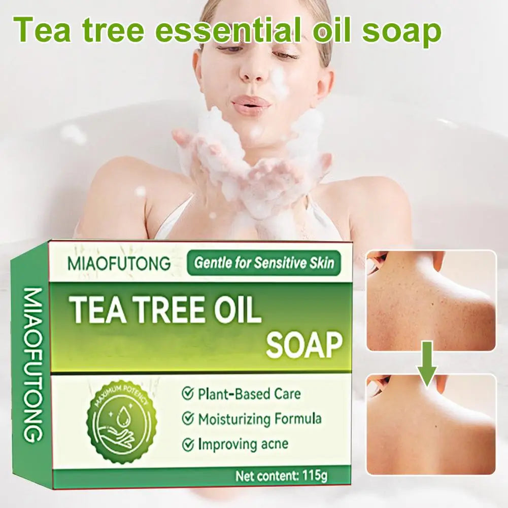 Tea Tree Oil Handmade Soap Bar – Natural Cleansing & Gentle Exfoliating Body Soap