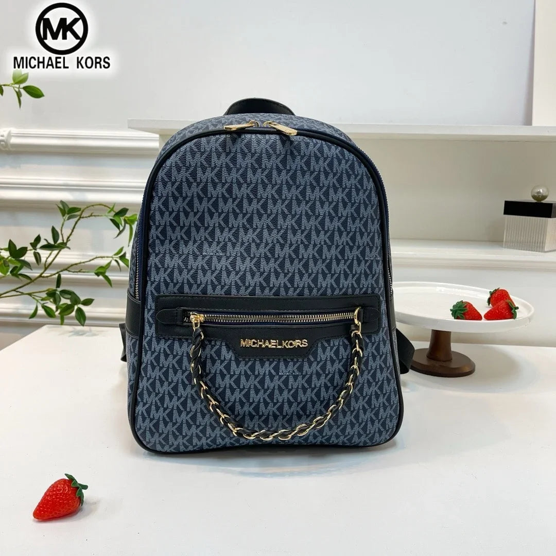 Michael Kors Women's Fashion Leisure Backpack Multi functional Large Capacity Small Backpack MK Outward Vacation Travel Bag