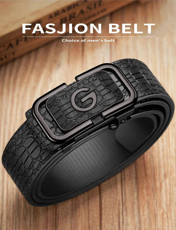 Stylish Men's PU Leather Belt - Fashion Belts for Daily Life, Leisure, Party, Festival, Work, and Business Automatic Buckle
