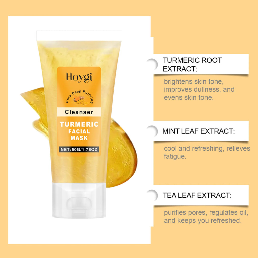 Turmeric Cleanser Oil Control Dark Spot Removal Anti Acne Deep Cleansing Shrink Pore Brightening Moisturizing Vitamin C Cream