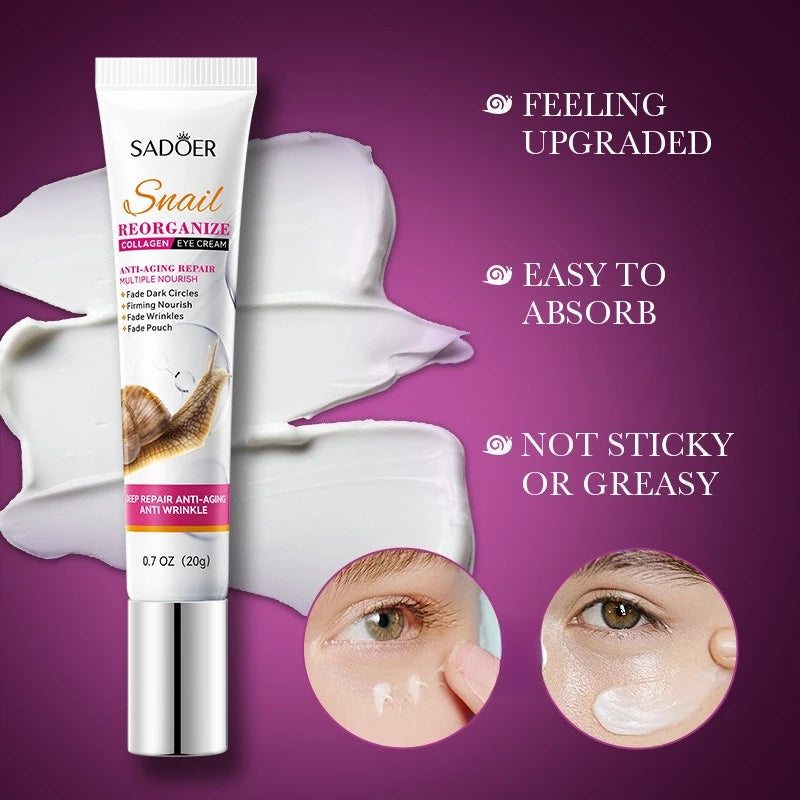 Snail 6Pcs Facial Skin Care Set Collagen Moisturizing Cleanser Toner Eye Cream Facial Serum Nourishing Repair Whitening Skin Kit