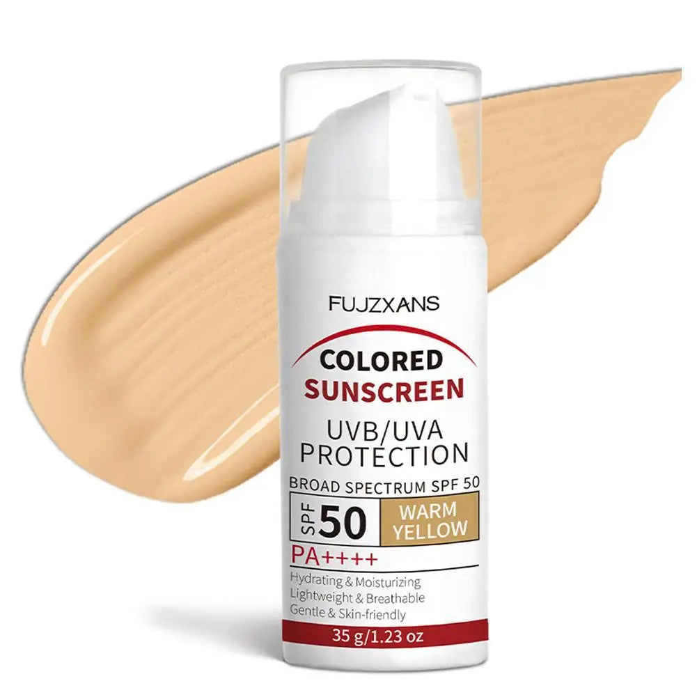 Colored Sunscreen UVB/UVA Protection Broad Spectrum SPF 50 Hydrating Lightweight Breathable Gentle Skin-Friendly Isolation Cream