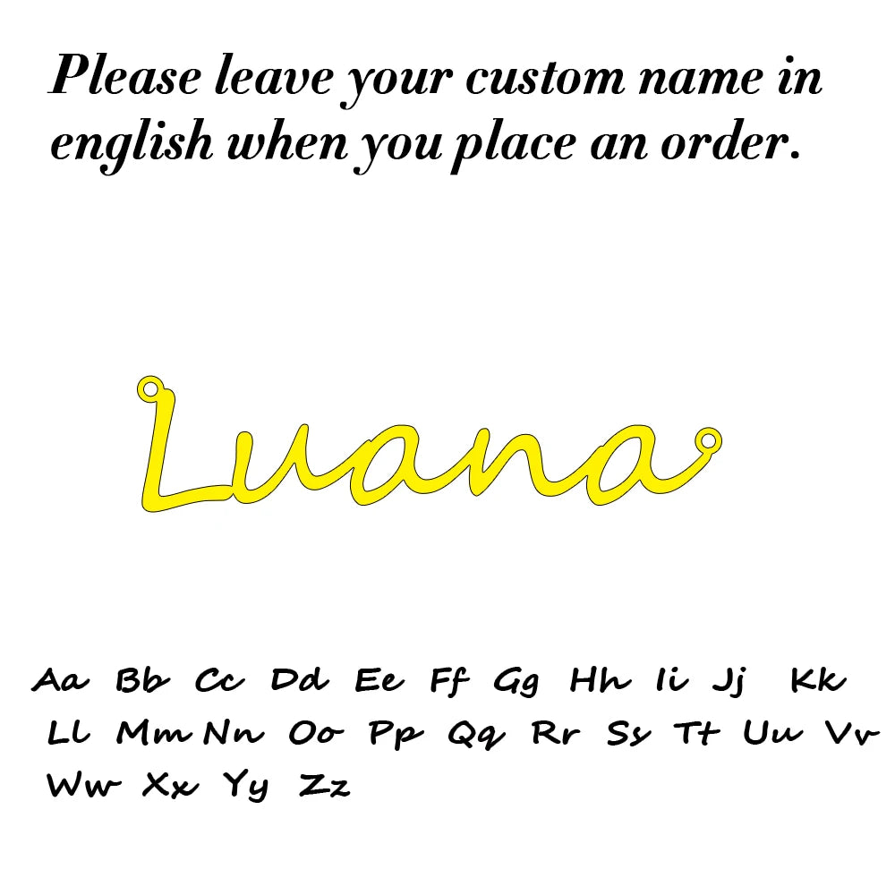 Collar con nombre personalizado para mujer, colgante de letras cursivas personalizadas, joyería de acero inoxidable, regalo para ella