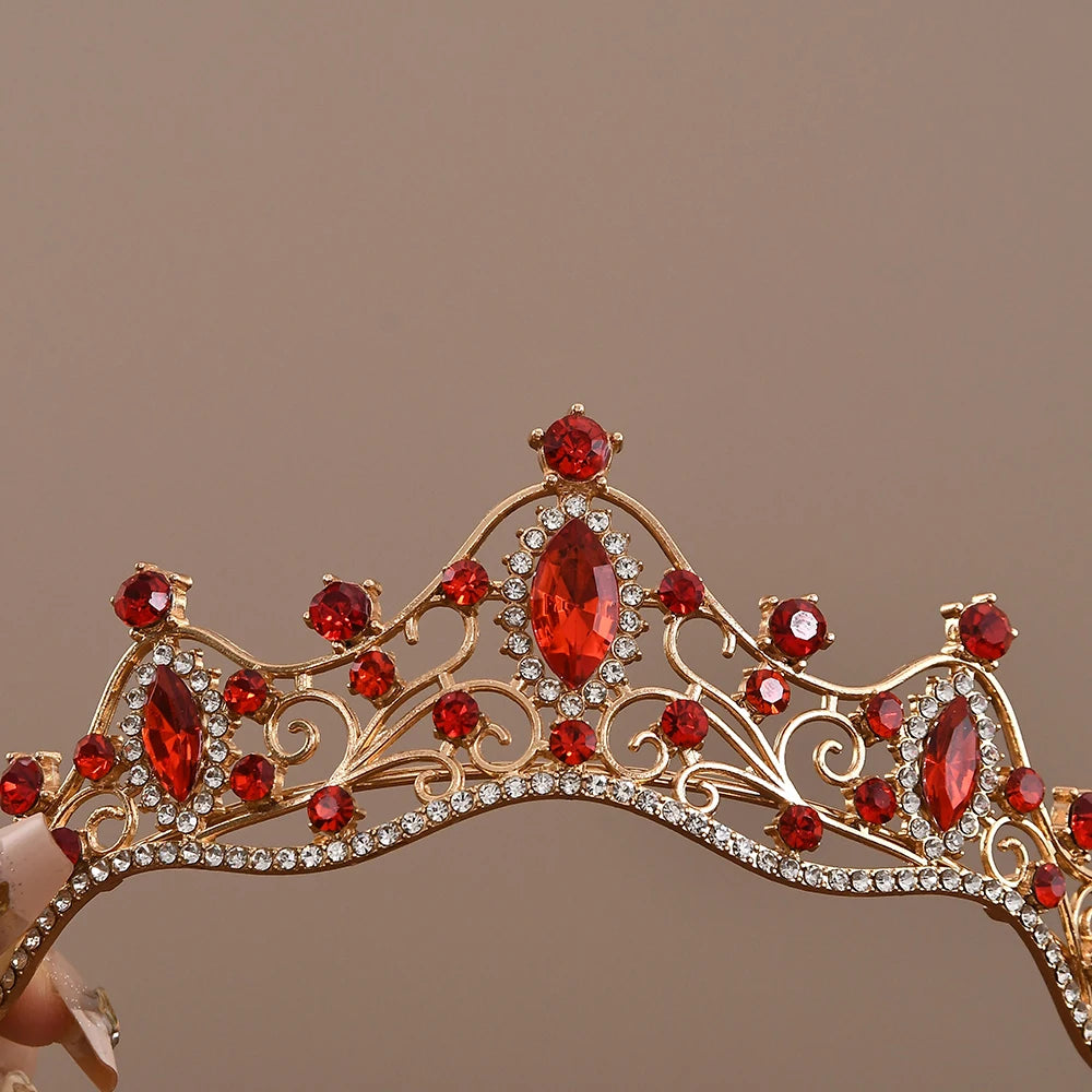 Princess Queen Vintage Baroque Crystal Crown Rhinestone Tiara For Women'S Bridal Weeding Prom Jewelry Hair Accessories