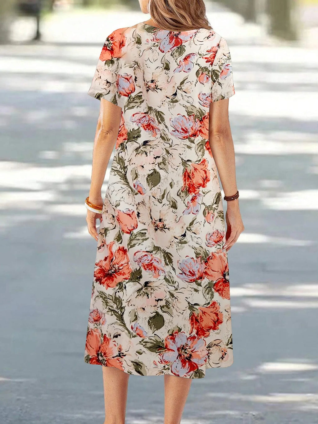 Casual Versatile High Quality round Neck T-Shirt Dress Fashionable Trendy Polyester Long Skirt Elegant Style All-Match Design
