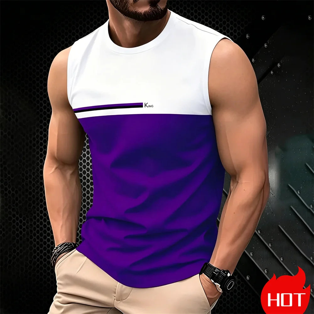 Men's Tank Top 3D Printed Sleeveless Sports Shirt Breathable Plus Size