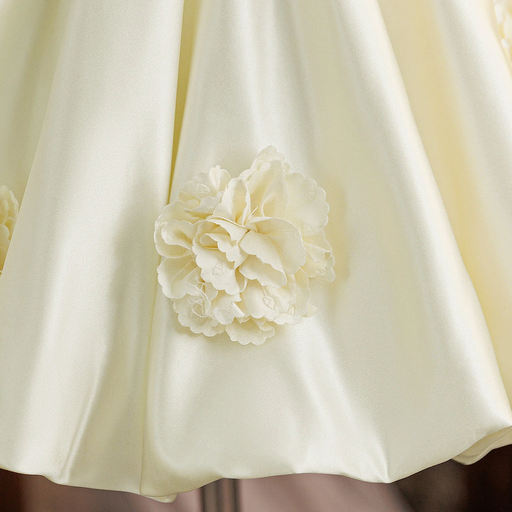 Summer Flower Bridesmaids Girls Dress Elegant Birthday Party Princess Prom Dresses Girl Gala Bow Baptism Wedding Evening Costume
