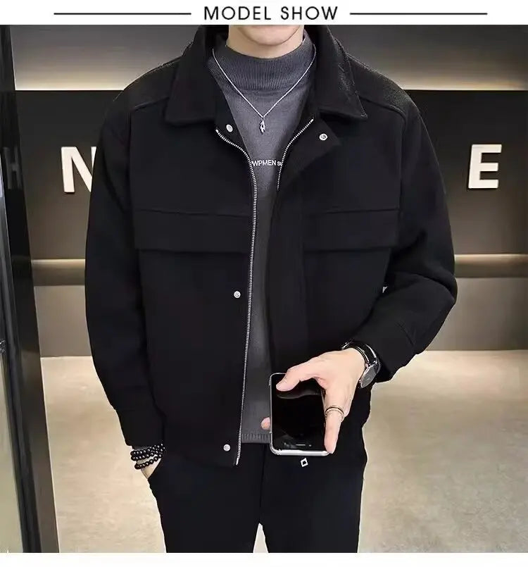 Korean Popular Clothes Men's Jackets Streetwear Men's Clothing Multiple Pockets Hong Kong Style Windbreaker Jacket Multifunction