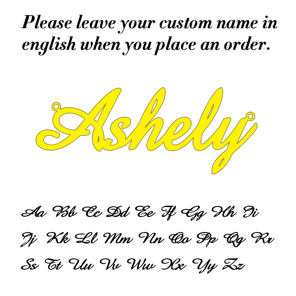 Collar con nombre personalizado para mujer, colgante de letras cursivas personalizadas, joyería de acero inoxidable, regalo para ella