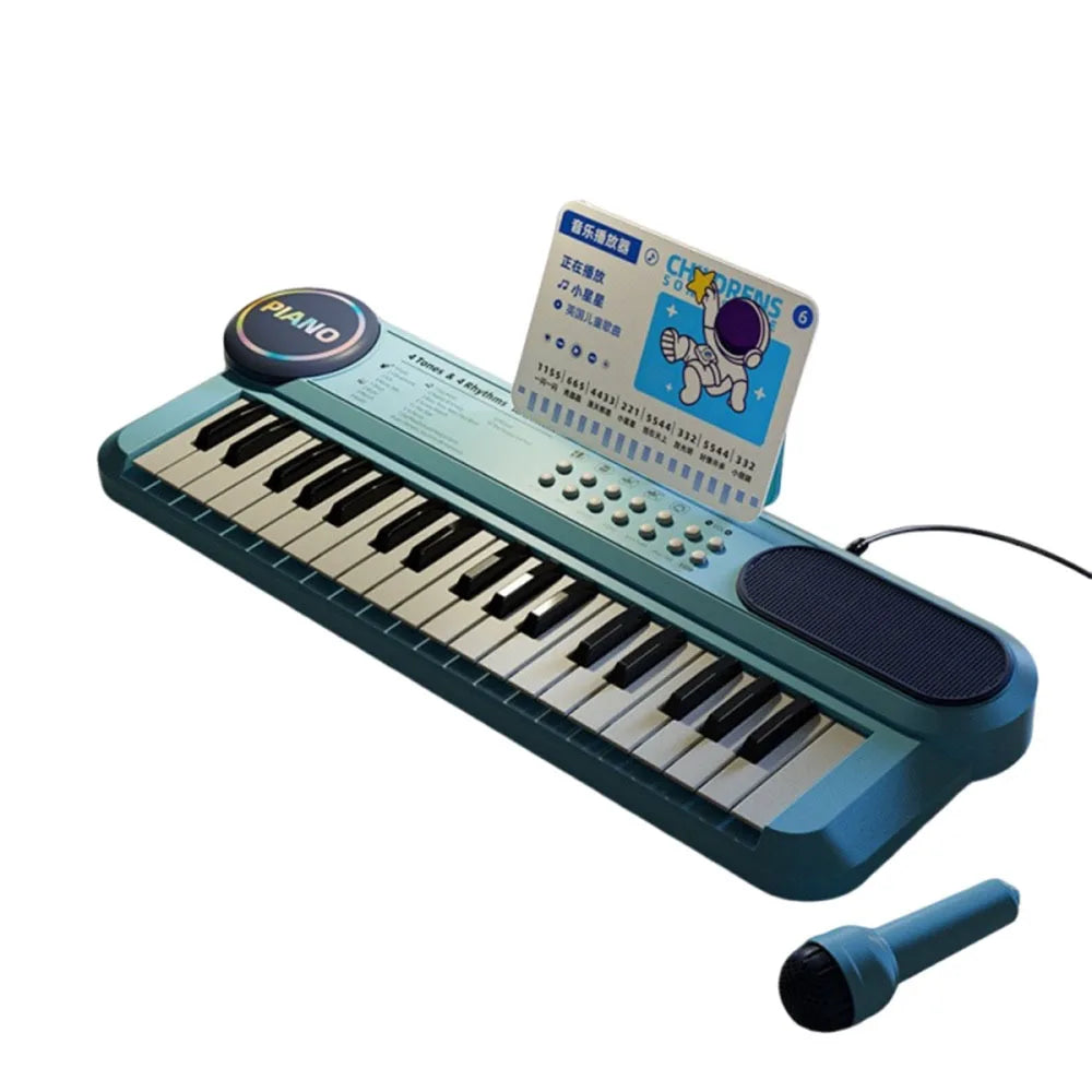 37-Key Kids' Electronic Piano Keyboard with Microphone - Educational