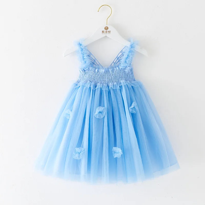 Baby Girls Tutu Gauze Butterfly Children's Dress Mesh Suspender Dress 3D Wing Fairy Lovely Baby Princess Dress Birthday Vestidos
