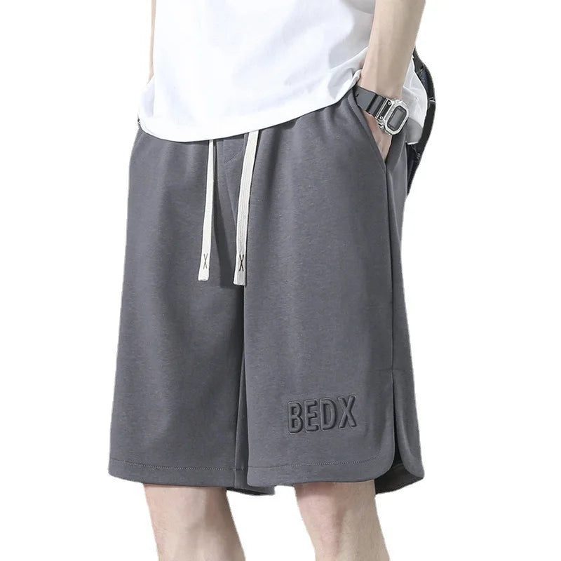 American Style Men's Summer Thin Sporty Loose Fit Casual Shorts Five-Quarter Polyester Fiber Straight Leg Street Style