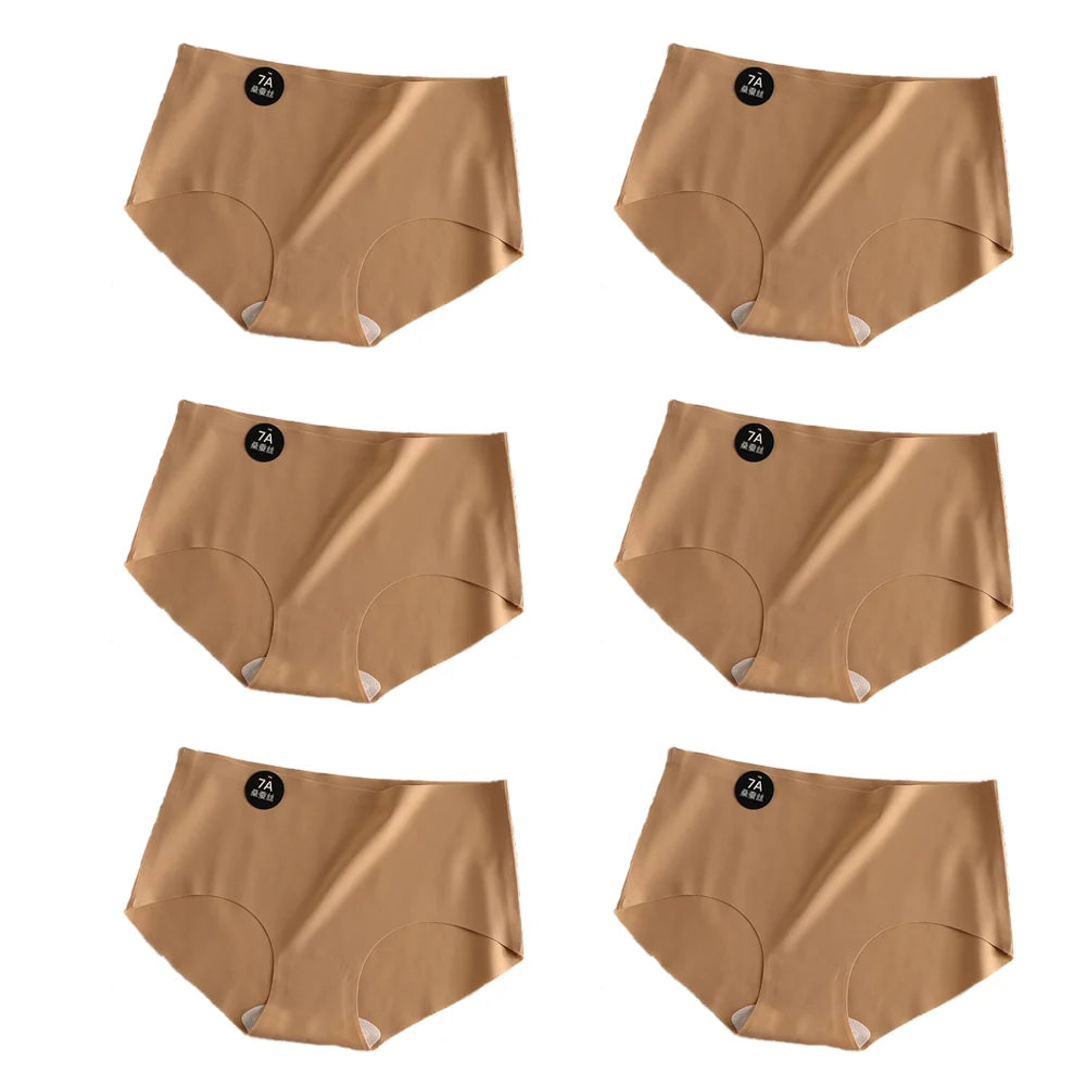 6pcs Women's Seamless Boyshort Panties - Mid-Rise Viscose Blend