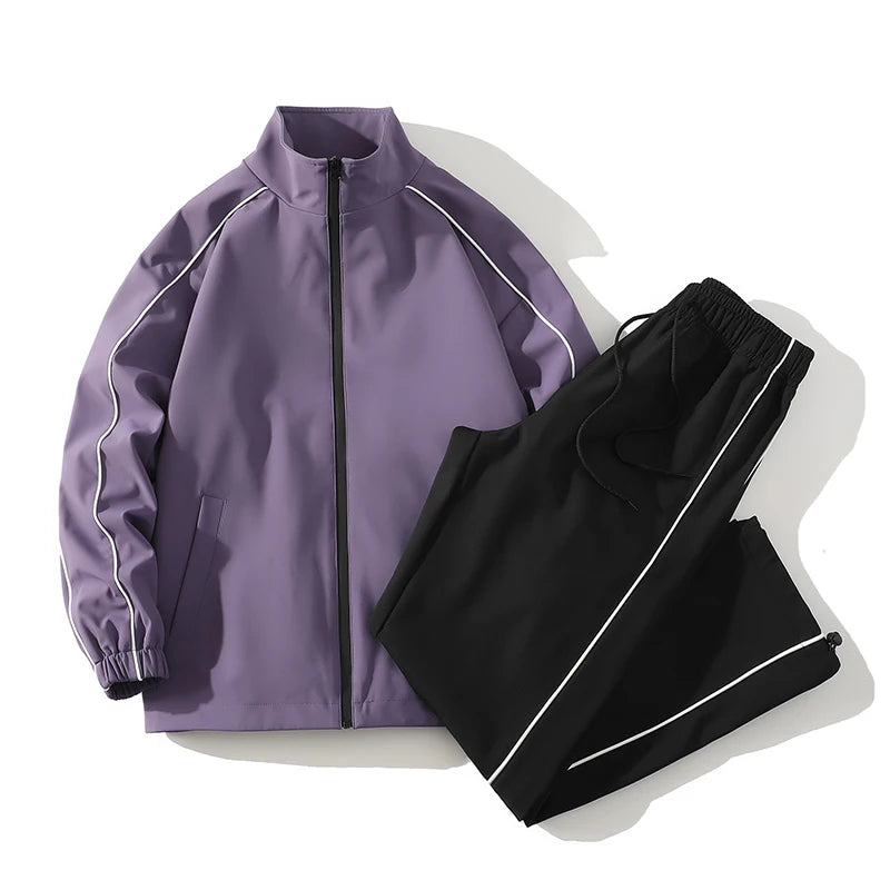 Men'S Tracksuit Spring/Autumn Man Two-Piece Set Sweat Suit Overalls Korean Style Leisure Suit Plus Size Hoodies+Harem Pants