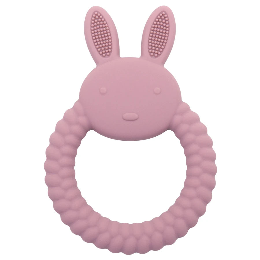 Mordedor de bebé, juguete de pato de dibujos animados, silicona sin BPA, suave juguete de dentición para bebés