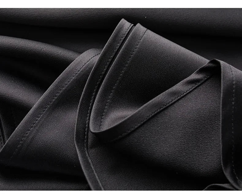 Silk Satin Wrap Dress Women's Base Fashion Spring Summer Beach Holiday Long Dress V-neck Sleeveless Empire Waist Ankle-length