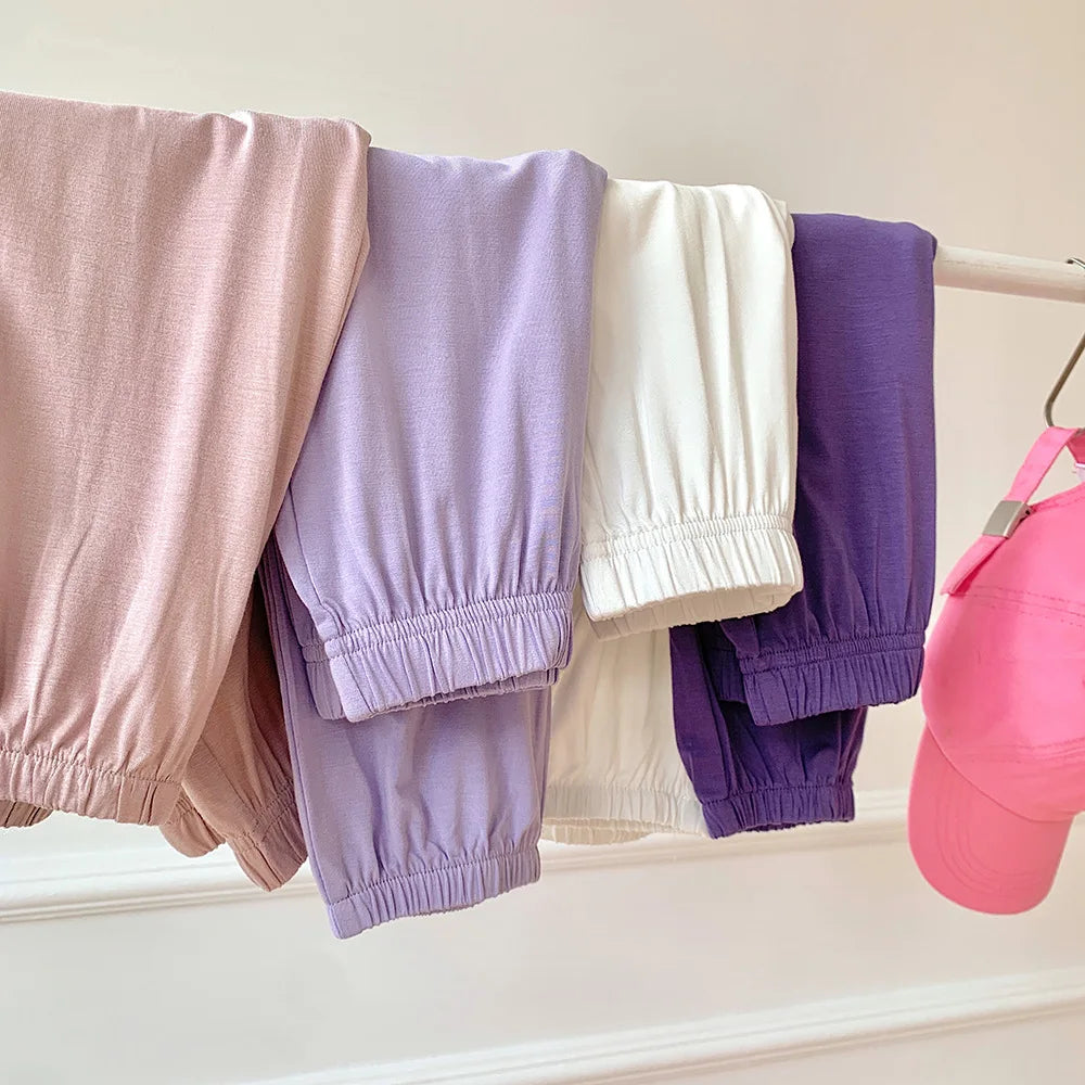 Sports Style Trousers Children Anti-Mosquito Long Pants For Summer Kids Modal Jogger Pants Girls