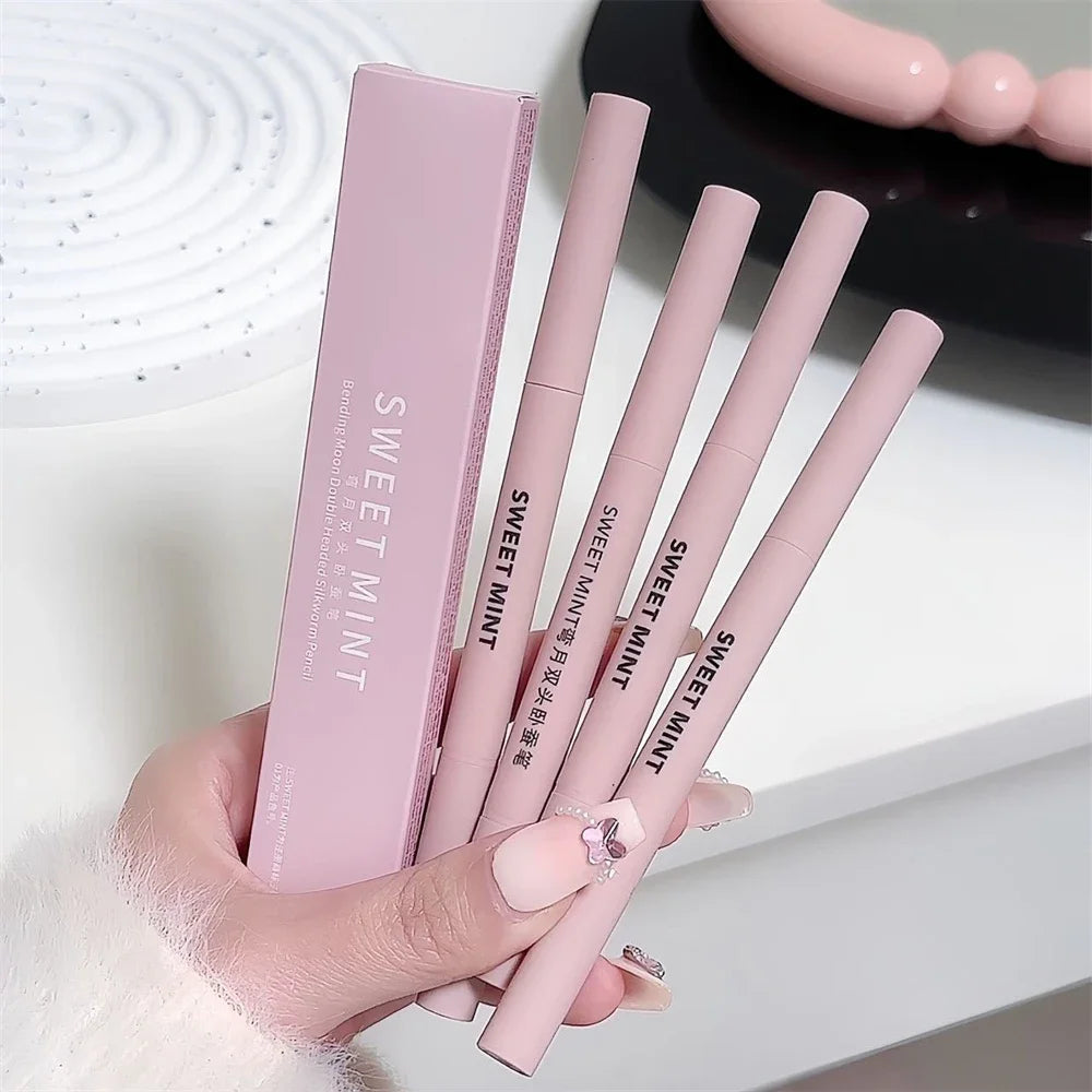 Double-end Lying Silkworm Eyeliner Pencil Diamond Glitter Matte Aegyosal Pen Brightening Cream Shadow Highligher Eye Makeup