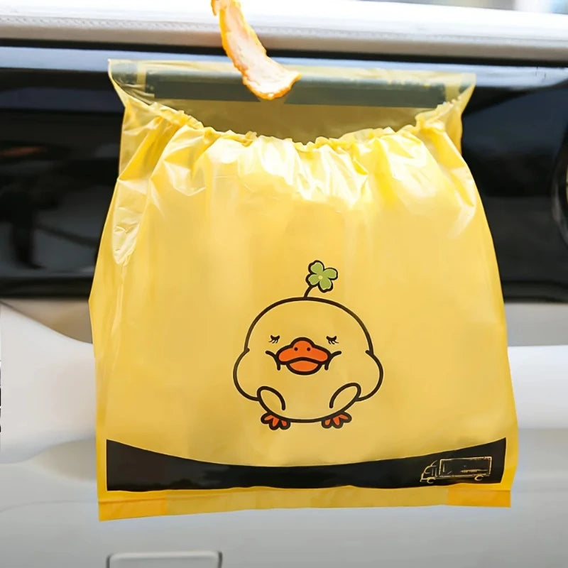 Adhesive Disposable Car Trash Bags 15 Pack Self Adhering Backing Hanging Interior Organizer For Drivers