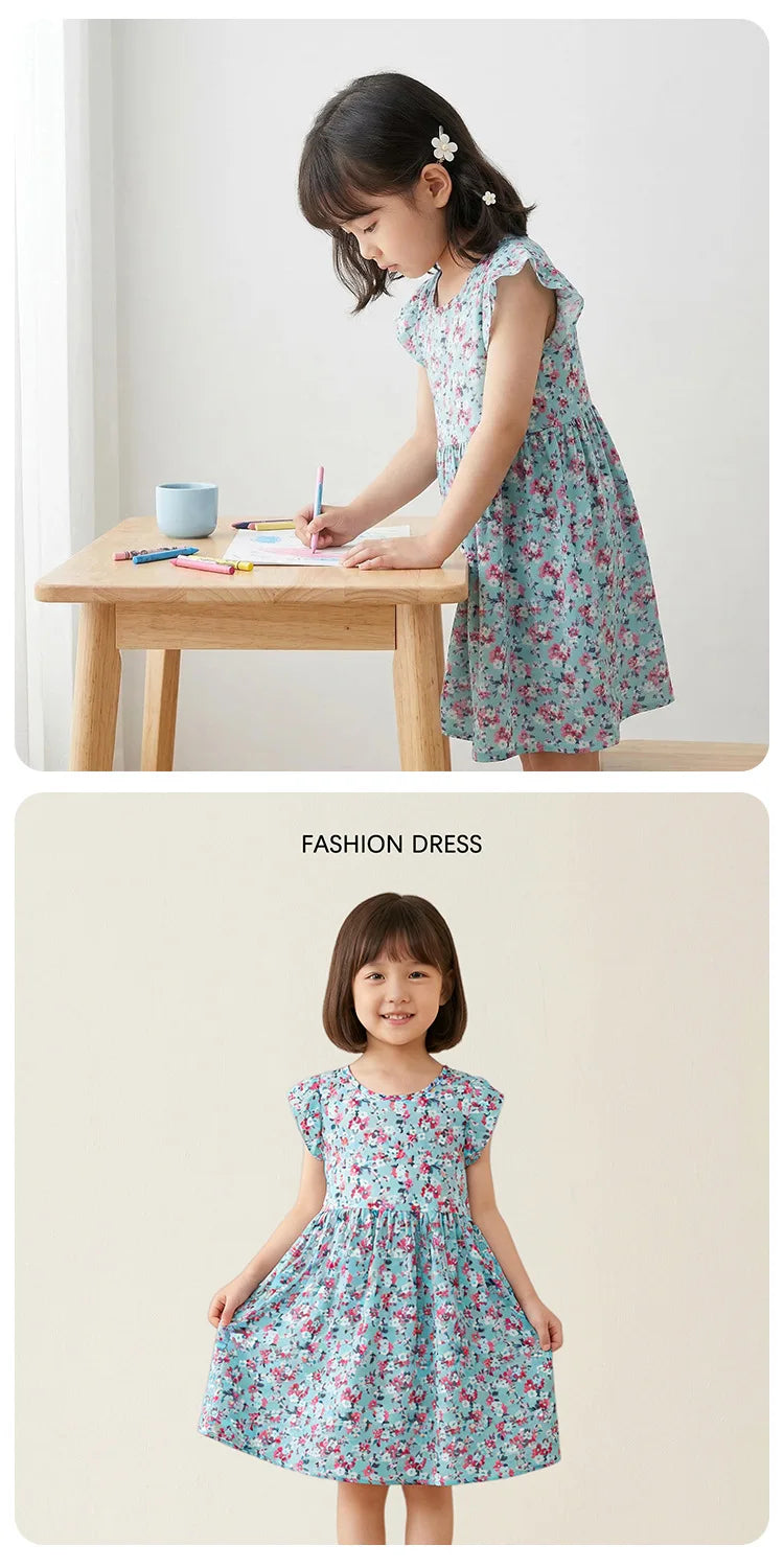Girls Dresses Summer Children's Soft and Comfortable Floral Dresses Cool and Stylish Little Girls' Princess Dresses Baby Clothes