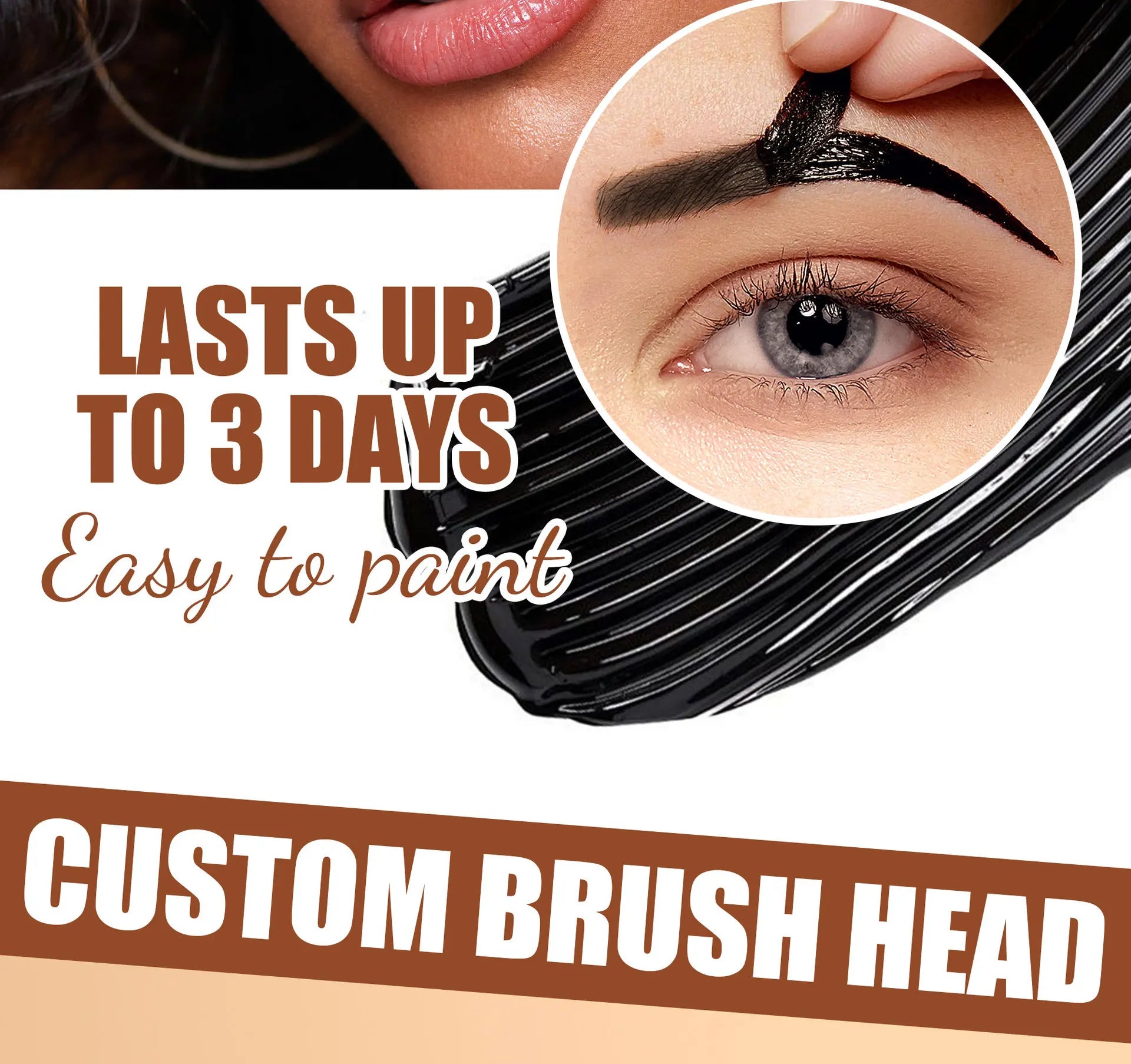 Eyebrow Tattoo Tint Semi Permanent Brow Tint Long-lasting Waterproof Natural Brown Liquid Eye Enhancers Brow Tattoo with Brush