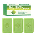 3PCS Tea Tree Oil Soap Acne Clearing Bar Natural Plant Deep Cleansing Bar Body Face Wash For Oily Acne-Prone Sensitive Skin Care