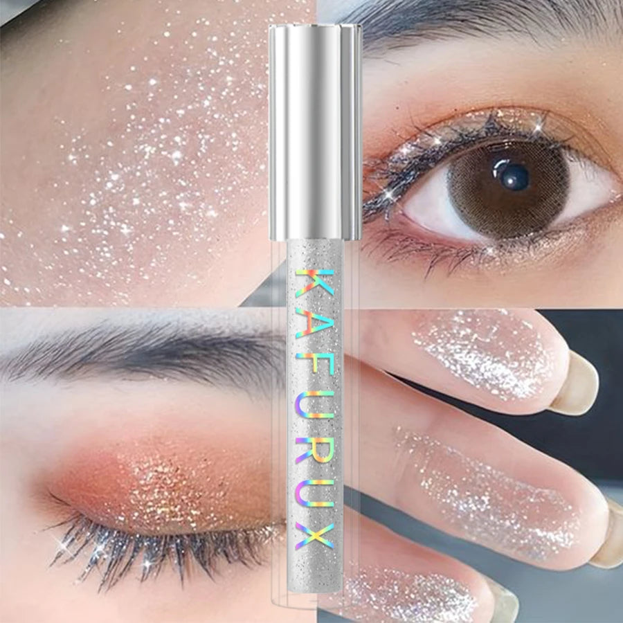 1pc Diamond Shine Waterproof Volume Curl Mascara Glitter Snow Effect,Smudge-proof  Eye Makeup for All Skin Types Women Cosmetics