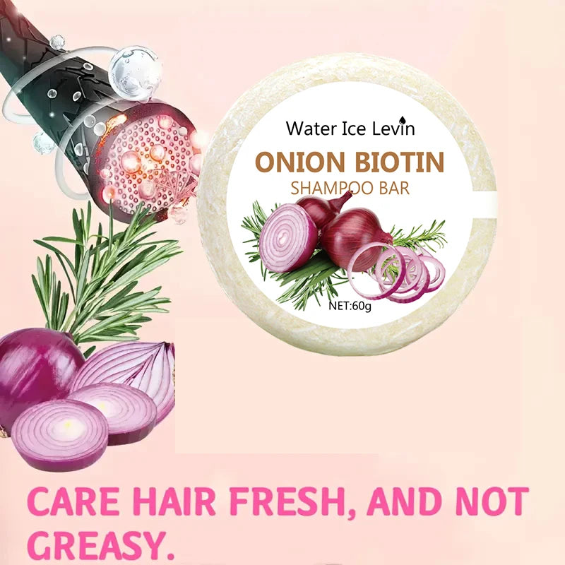 Water Ice Levin Onion & Biotin Shampoo Bar - 60g, Rosemary Extract
