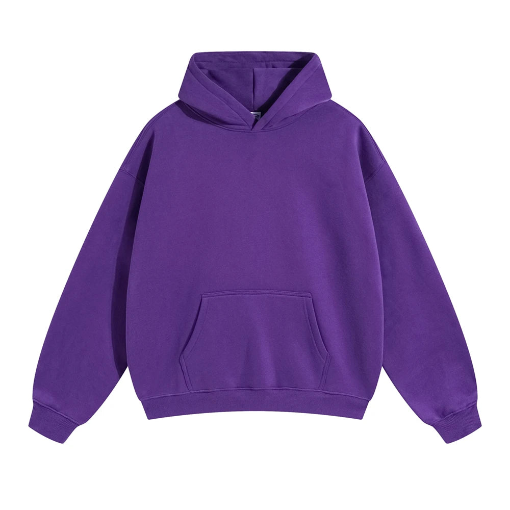 ZODF Men's Unisex Fleece Hoodie - 350gsm Oversized Winter Sweatshirt