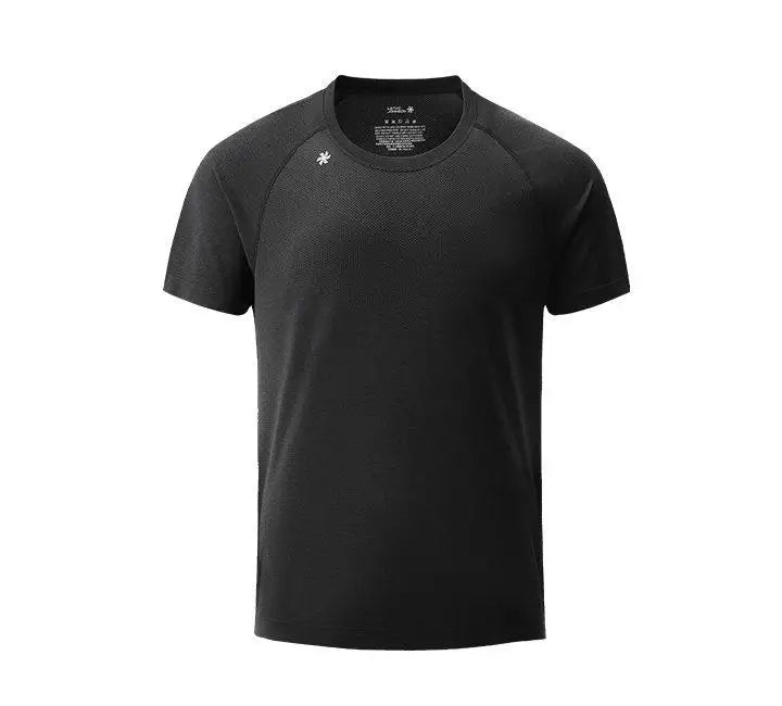 Leavo Johnson Men's Seamless Knitted Summer T-Shirt Quick Dry Mesh Sporty Short Sleeve round Neck Geometric Pattern Polyester