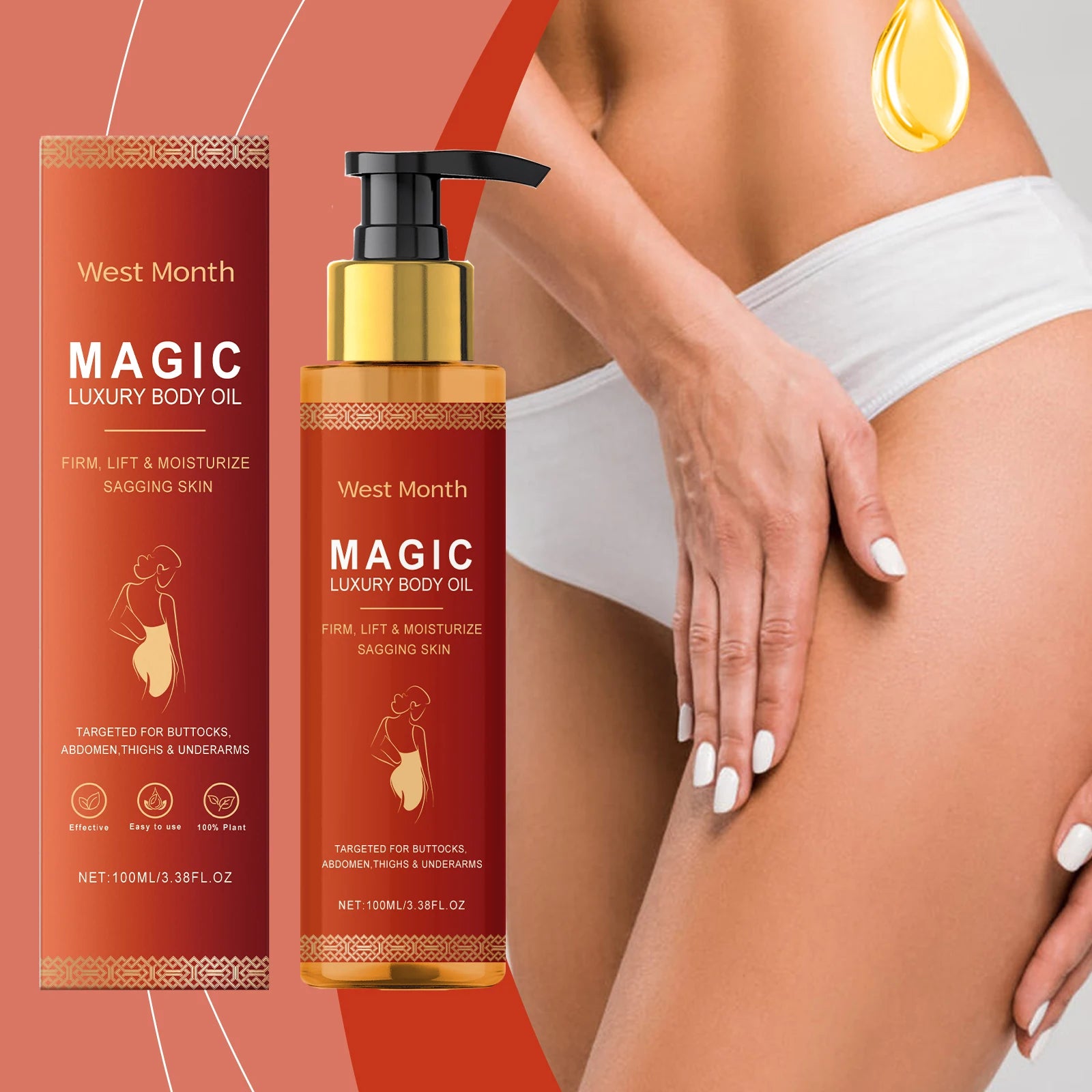 West Montr Body Tightening Moisturizing Oil and Moisturizing Oil Moisturize Soft and Tightening Skin Daily Care Nourishing Oil