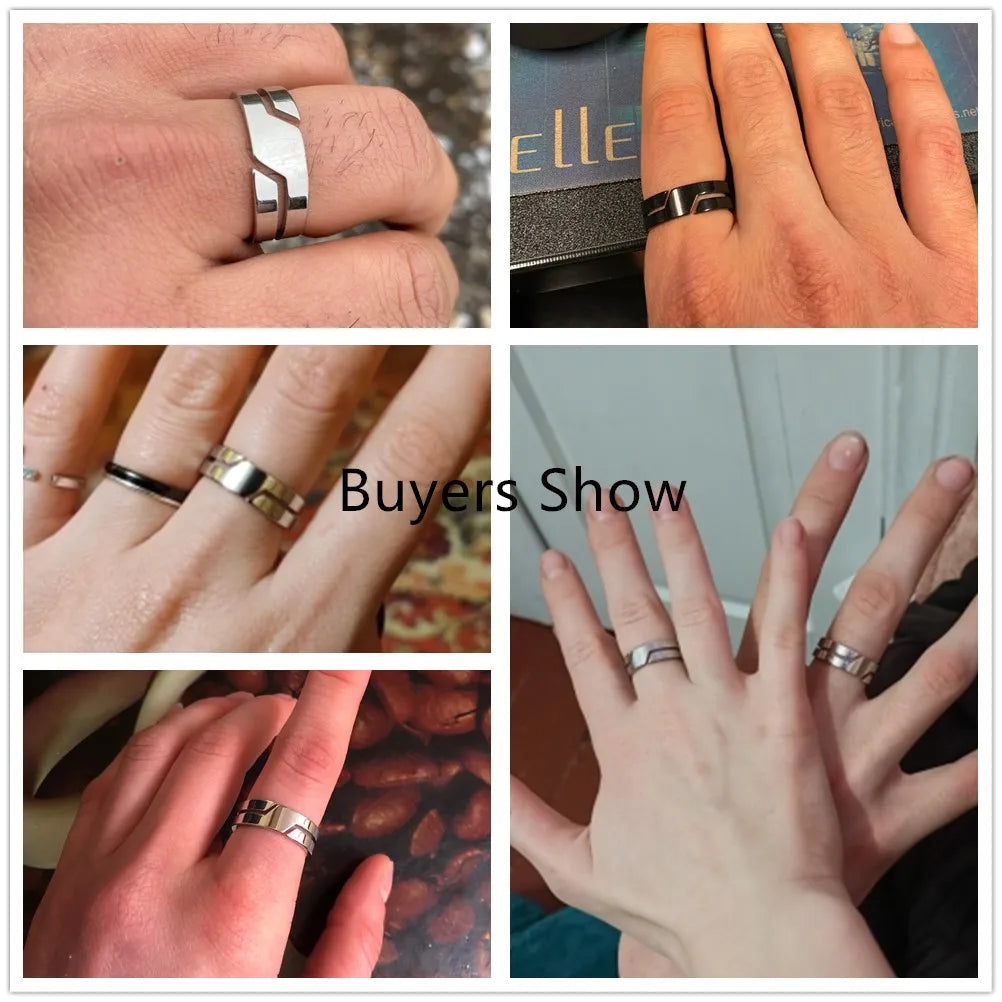 Skyrim Stainless Steel Ring For Men Women'S Black Minimalist Casual Finger Rings 2025 Couple Jewelry Wedding For Lover