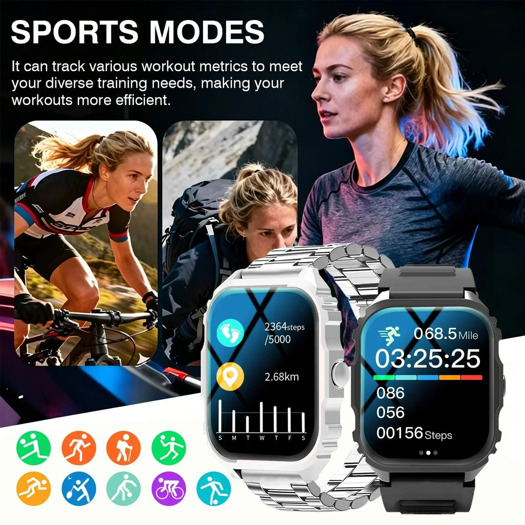 New Smart Watch 1.84 Inch HD Full Touch Screen Display Wireless Call,Answer Phone Watch,Multiple Sports Modes Outdoor Information Reminder Weather Display Music Control Photo Control, Suitable for Iphone & Android
