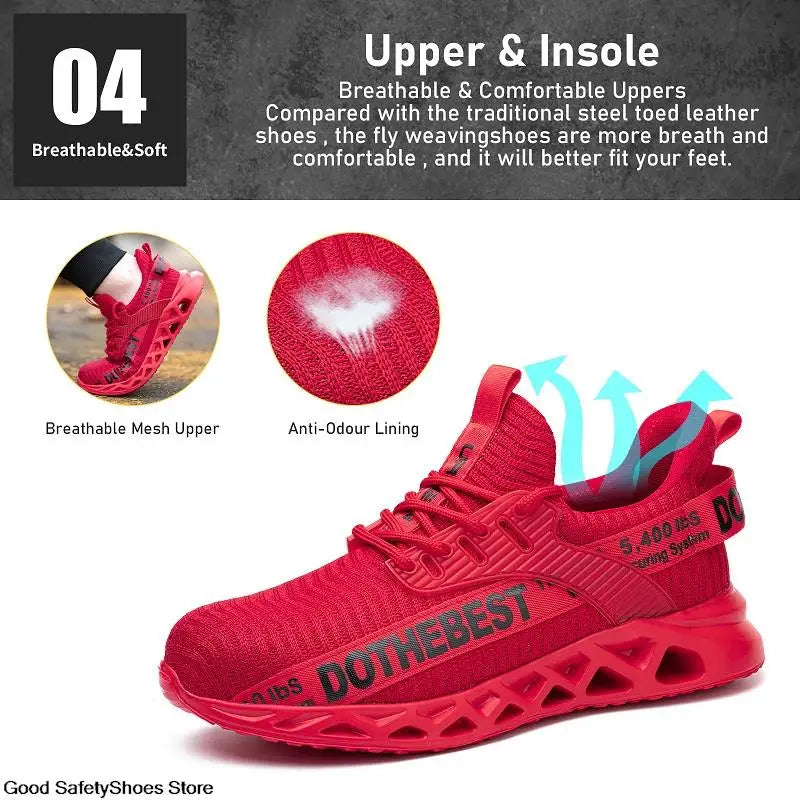Safety Shoes Men For Work Sneakers Women'S Men Steel Toe Work Shoes Security Protective Shoes Lightweight Anti-Smash Anti-Puncture