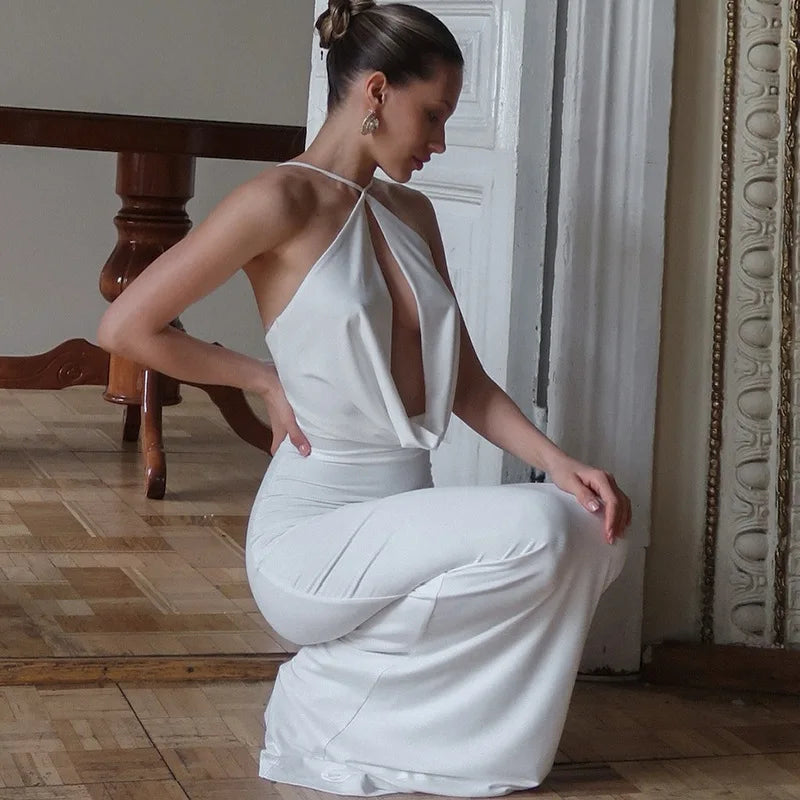 Women's Elegant Sleeveless Backless Maxi Dress