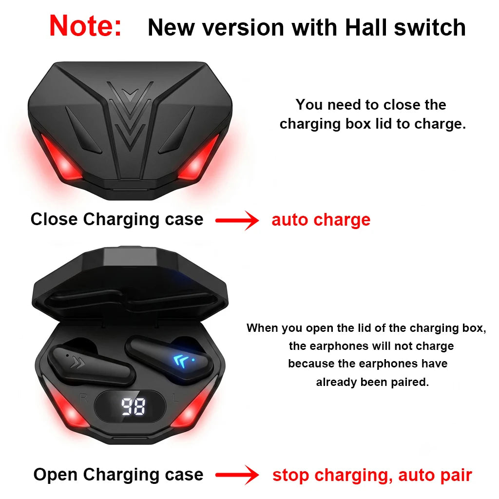 X15 TWS Wireless Bluetooth Headset LED Display Gamer Earbuds with Mic Wireless Headphones Noise Cancelling Bluetooth Earphones